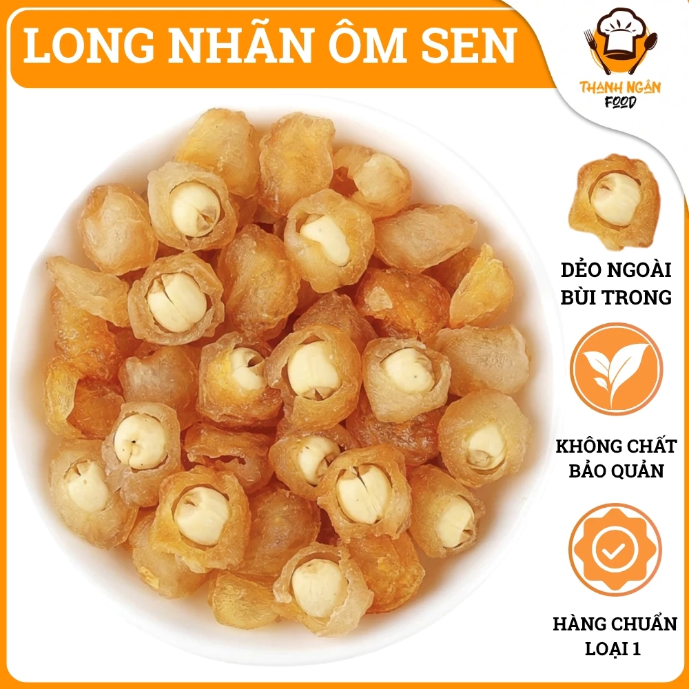 Long Nhãn Ôm Sen Hưng Yên Khô | Ngoài Dẻo Trong Bùi, Ngọt Thanh Tự Nhiên | Loại 1 Không Tẩm Đường 1 Long Nhan Om Sen 01