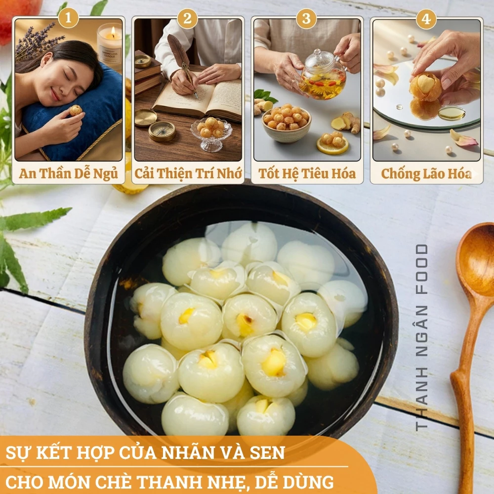 Long Nhãn Ôm Sen Hưng Yên Khô | Ngoài Dẻo Trong Bùi, Ngọt Thanh Tự Nhiên | Loại 1 Không Tẩm Đường 5 Long Nhan Om Sen 05